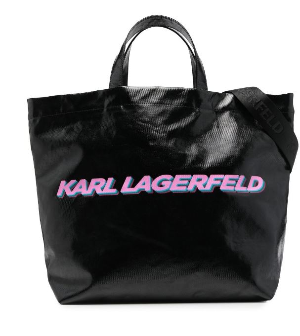 Bolso tote Karl Lagerfeld futuristic negro